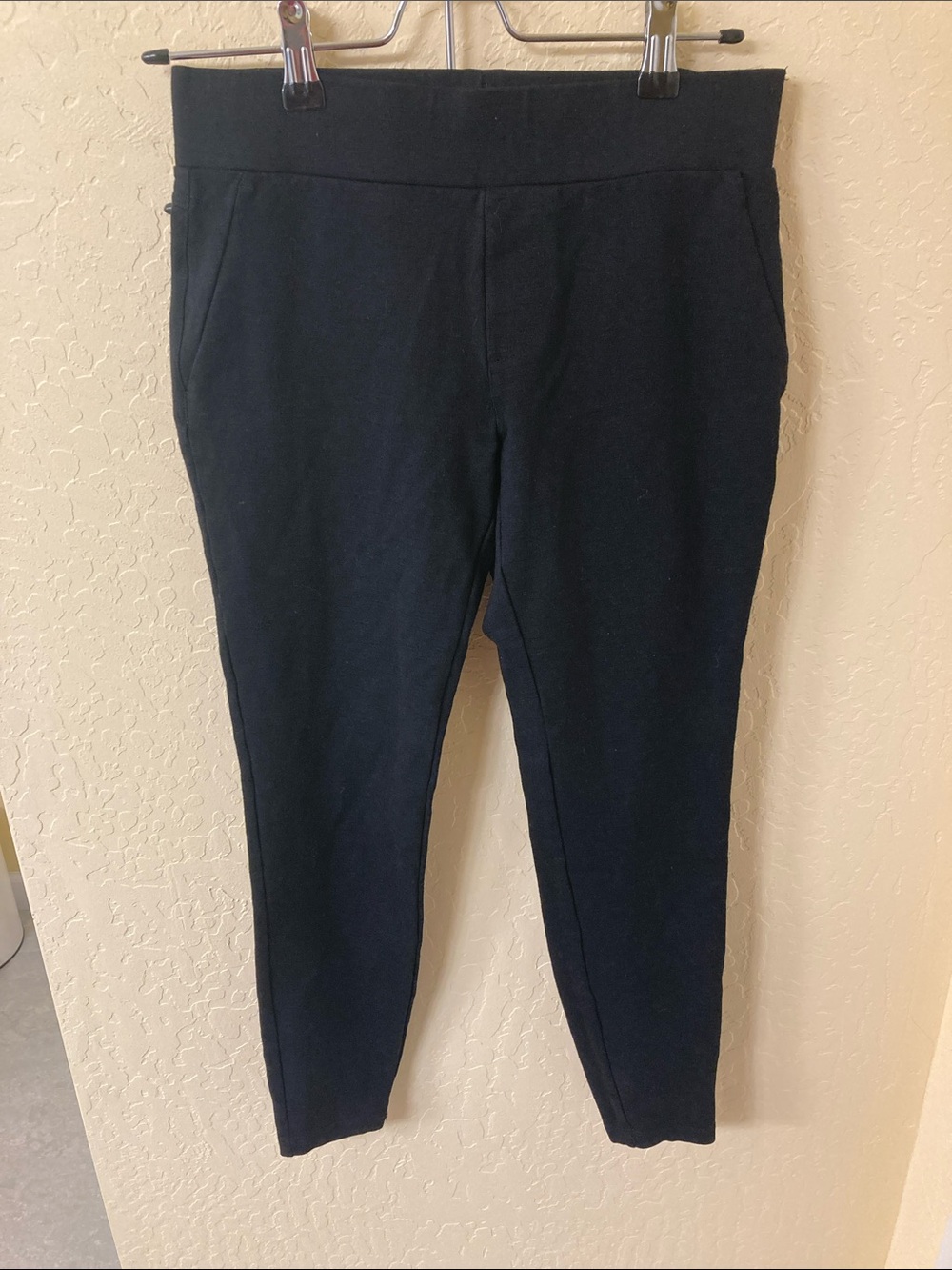 Matty M Black Slim Stretch Pull On Dress Pant Trousers